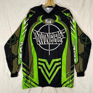 Vintage REDZ Paintball Jersey Size 2XL Made in USA Polyester Green & Black